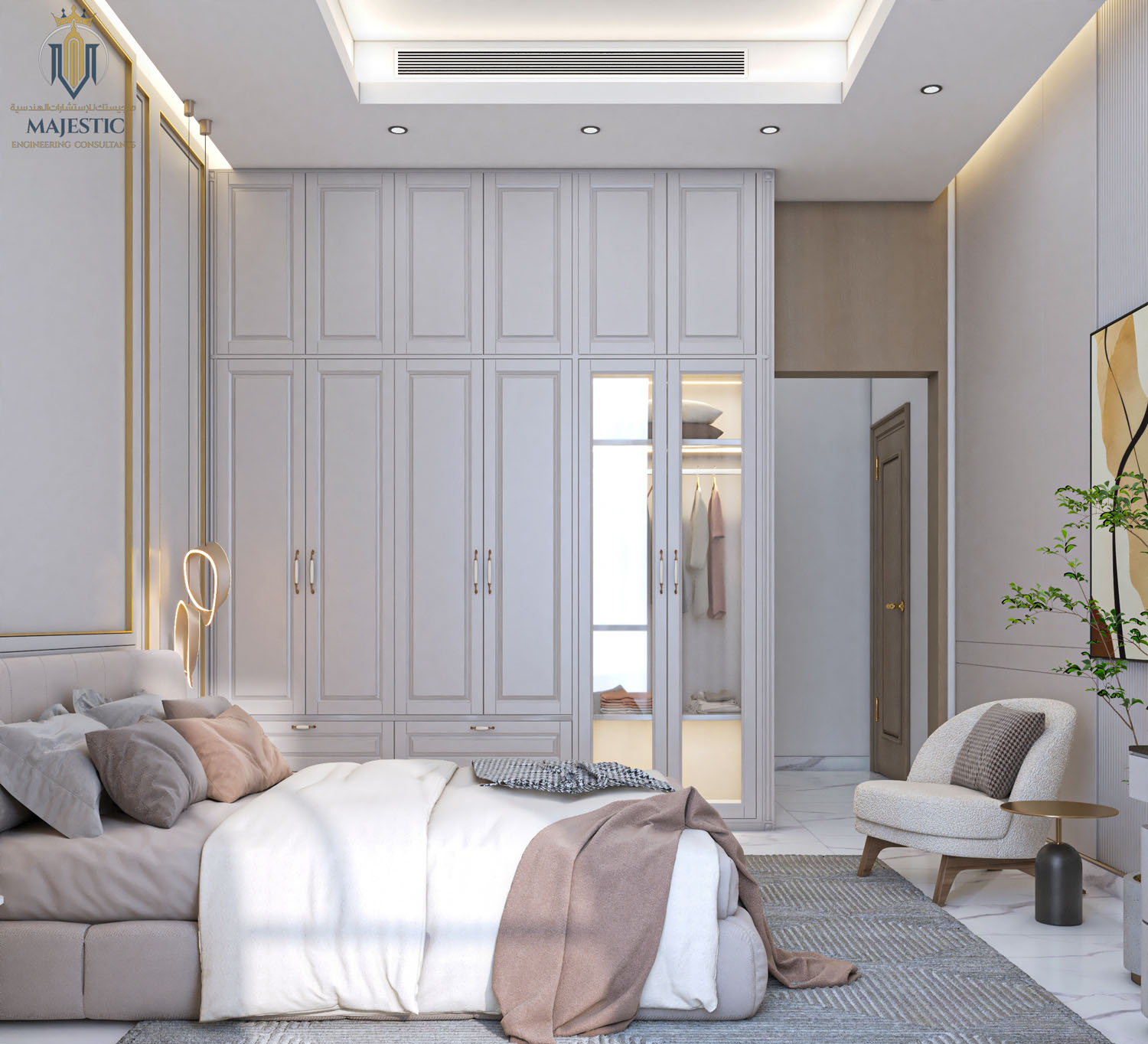 تصميم غرف النوم حسب أسلوب حياة سكان الفيلا﻿